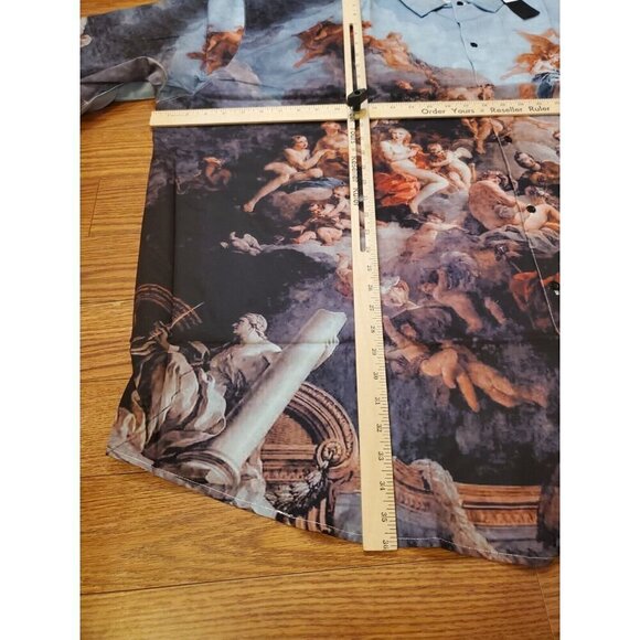 Fashion Nova Mens Button Down shirt Sz XXXL Fits like a 4X or 5X Renaissance Art - Picture 10 of 12